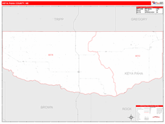 Keya Paha County, NE Digital Map Red Line Style
